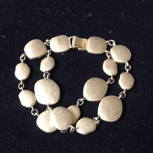Chunky Double Layers Gold Tone Bracelet - Picture 1 of 5